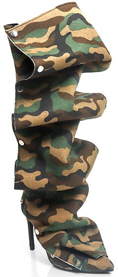 POINTY TOE STILETTO KNEE HIGH BOOTIES
