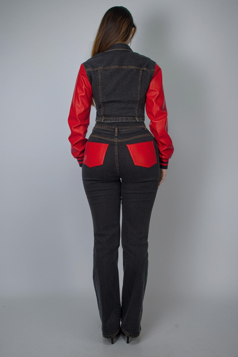 DENIM & LEATHER SET