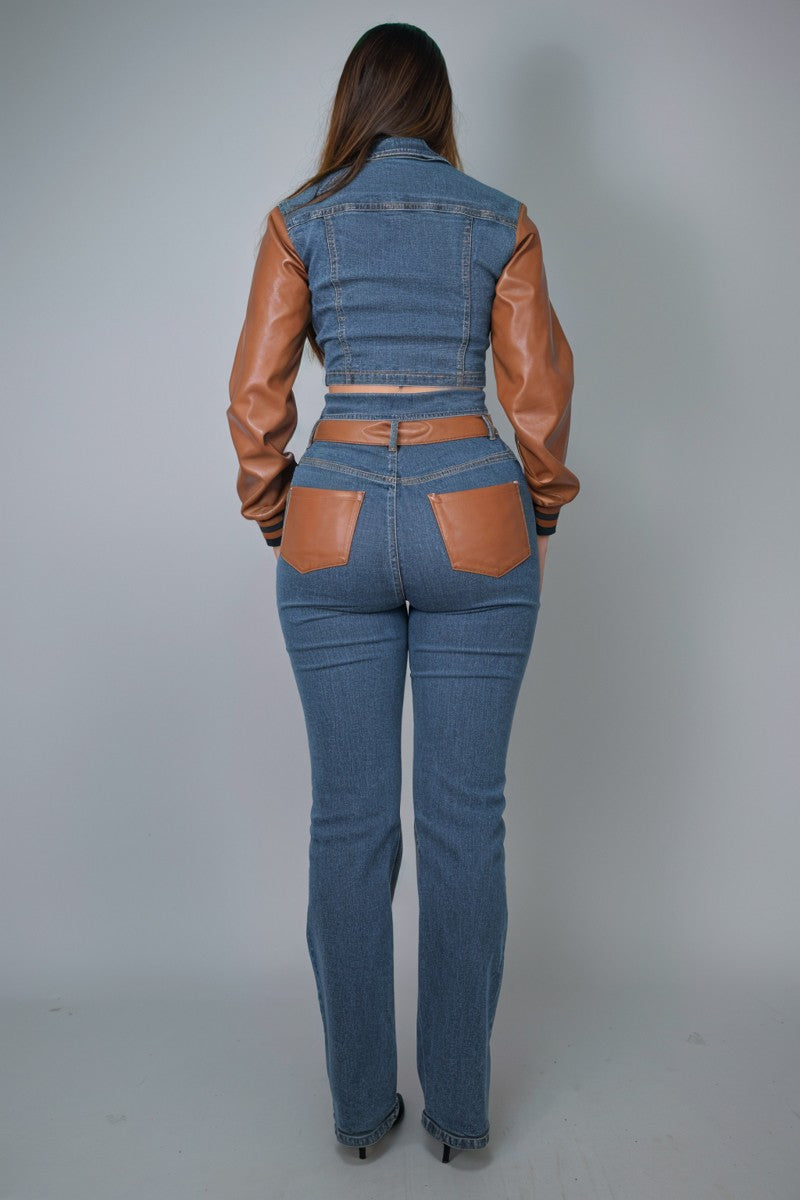 DENIM & LEATHER SET
