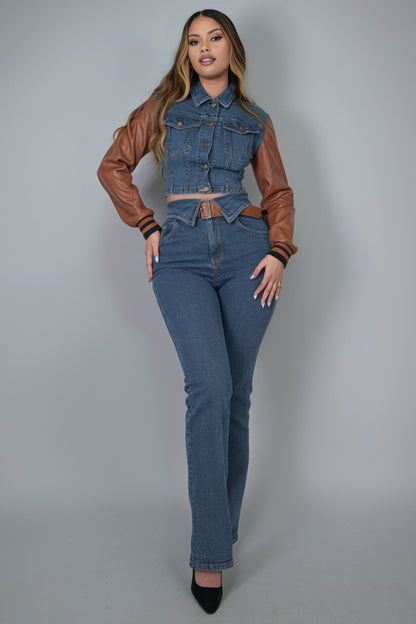 DENIM & LEATHER SET