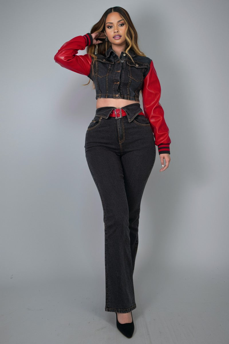 DENIM & LEATHER SET
