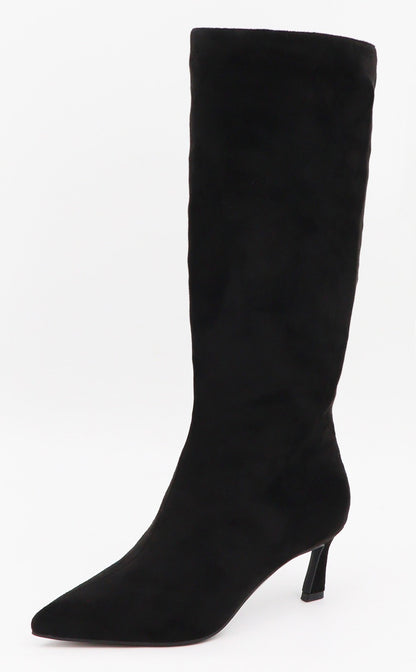 Kitten Heel Pointed-Toe Knee-High Boots