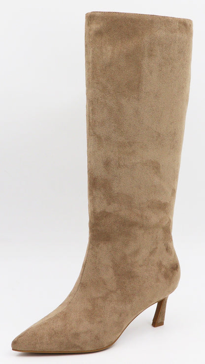 Kitten Heel Pointed-Toe Knee-High Boots