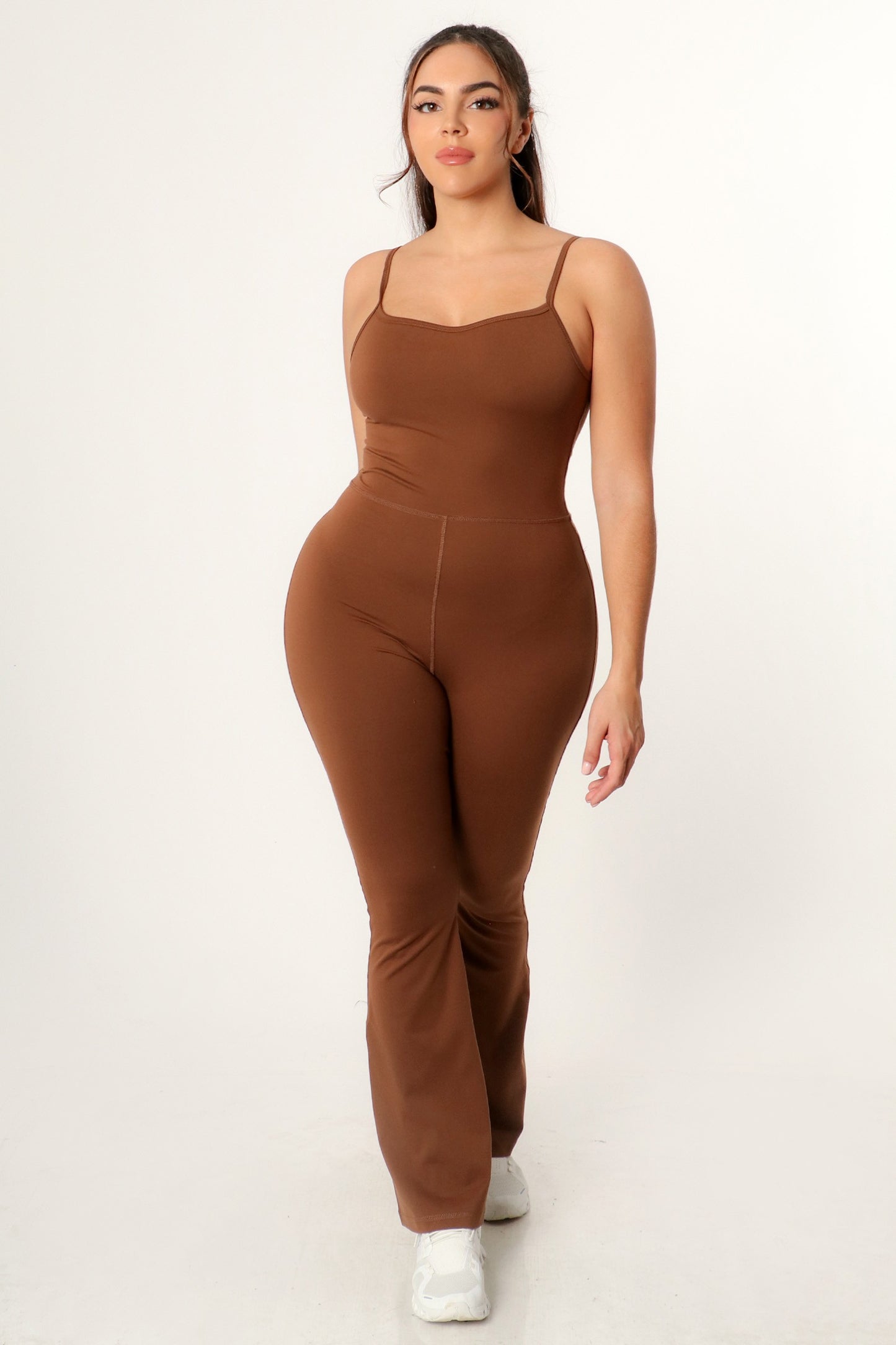 BELL BOTTOM SPAGHETTI STRAP SLEEVELESS JUMPSUIT