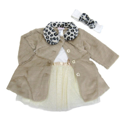2PC COAT DRESS WITH ACCESSORY SET