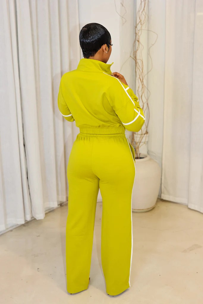 Knit Tracksuit With Contrast Stripes
