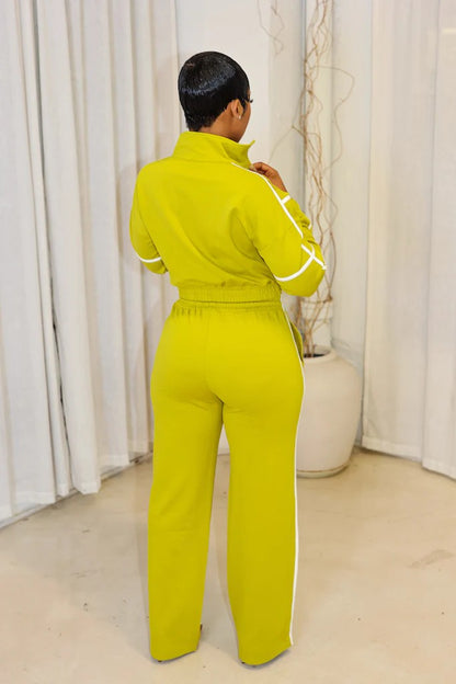 Knit Tracksuit With Contrast Stripes