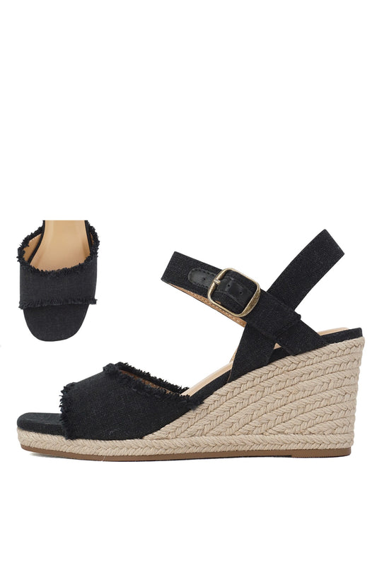 Mid Espadrille Open Toe Wedge