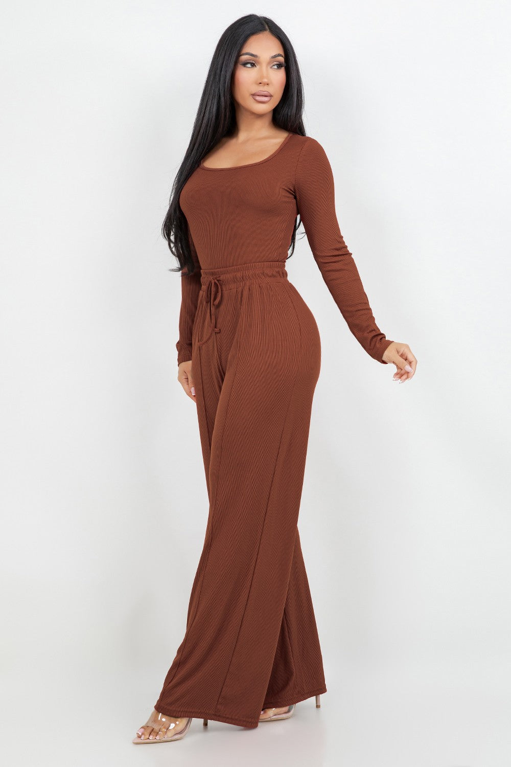 Slinky Long Sleeve Bodysuit With Pants Set