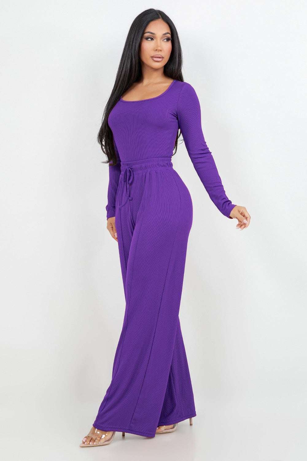 Slinky Long Sleeve Bodysuit With Pants Set