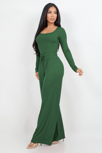 Slinky Long Sleeve Bodysuit With Pants Set