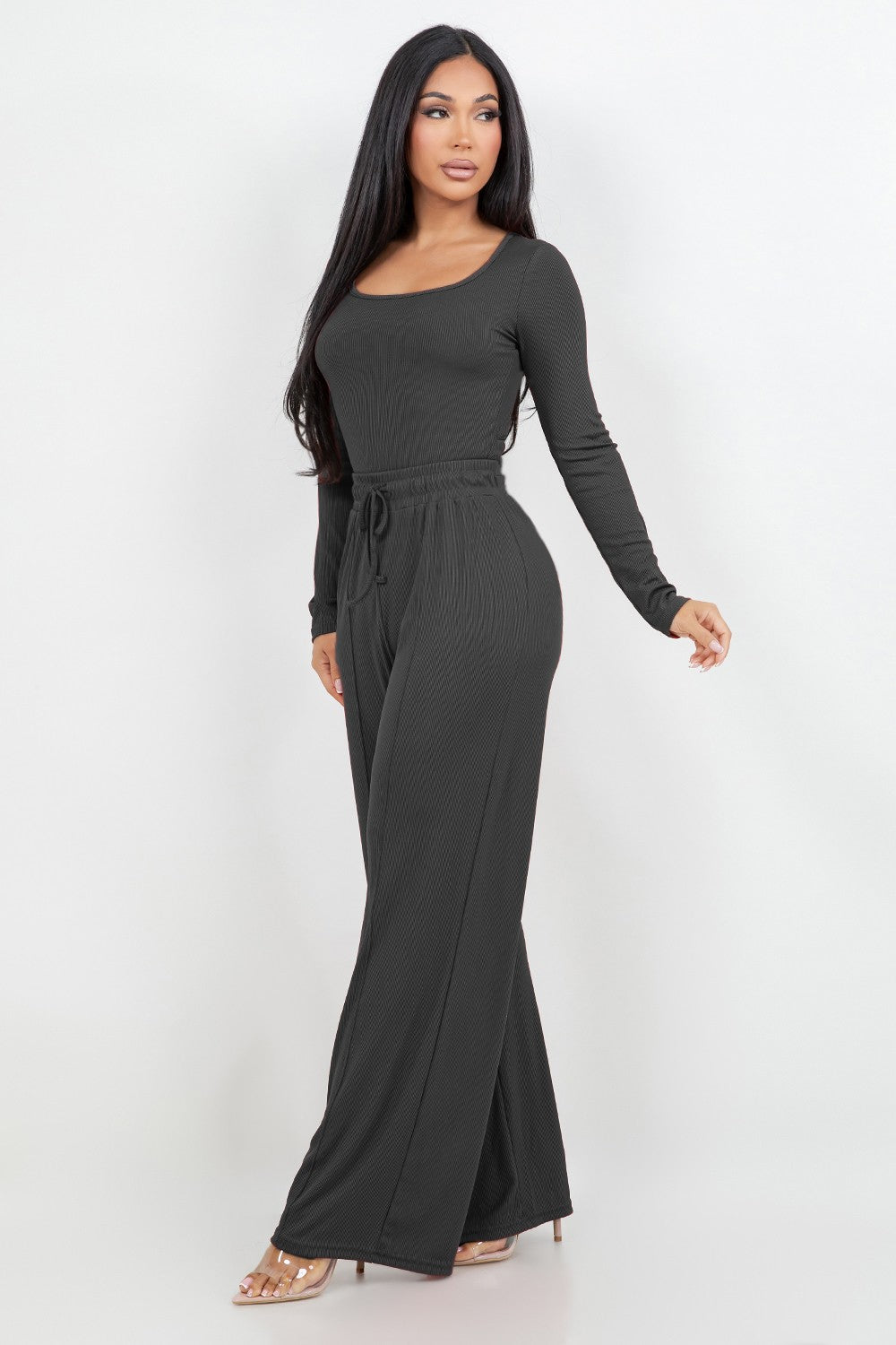 Slinky Long Sleeve Bodysuit With Pants Set