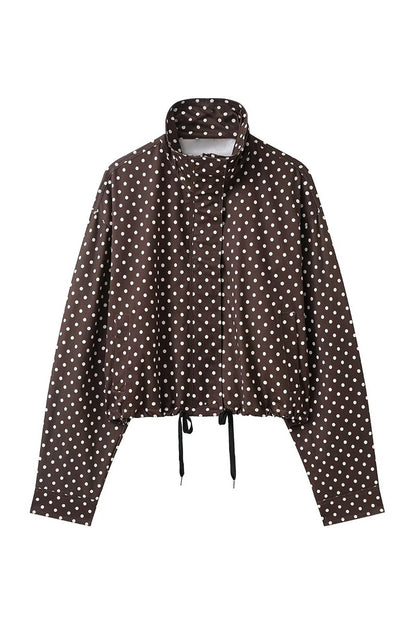 Polka Dot Stand Collar Jacket