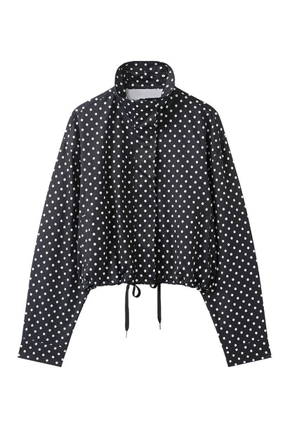 Polka Dot Stand Collar Jacket