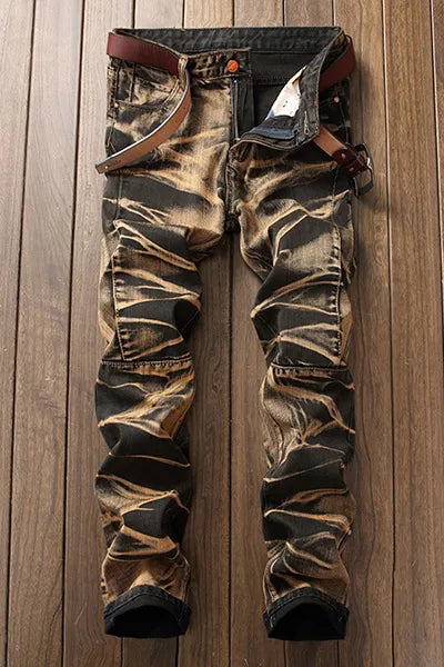 Street Patchwork Jeans (Without Belt)
