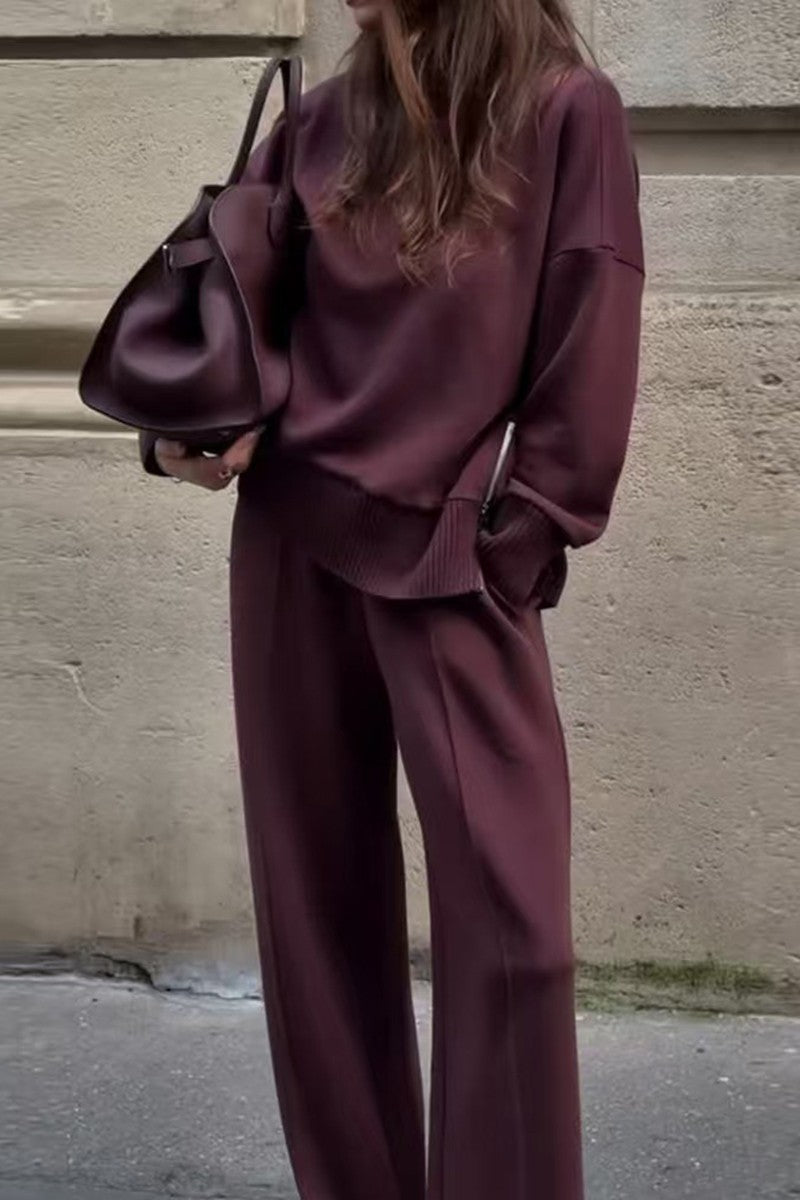 Chic Oversized Sweater And Trouser Set