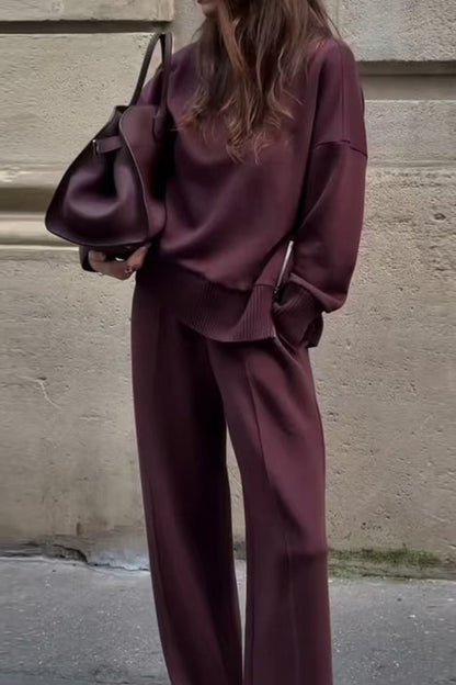 Chic Oversized Sweater And Trouser Set