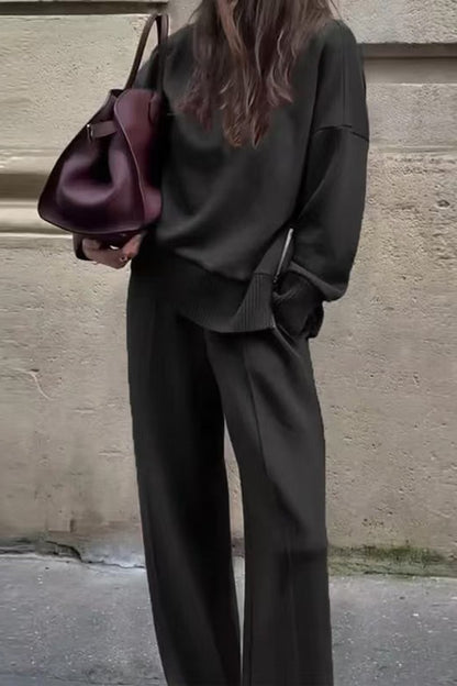 Chic Oversized Sweater And Trouser Set