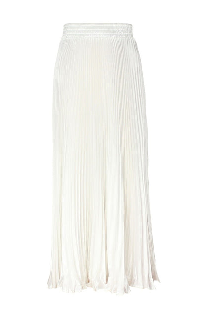 Pleated Elastic Waist Midi Skirt