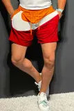 Casual Check Patchwork Shorts