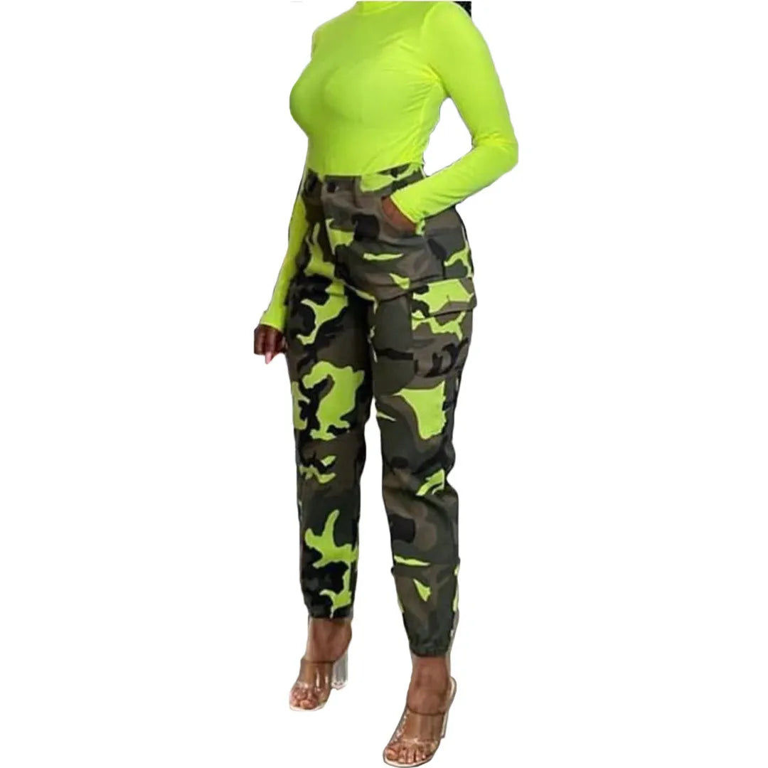 Camouflage Casual High Waist Pants
