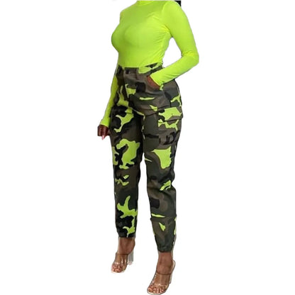 Camouflage Casual High Waist Pants