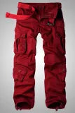 Casual Pocket Straight Solid Color Pants