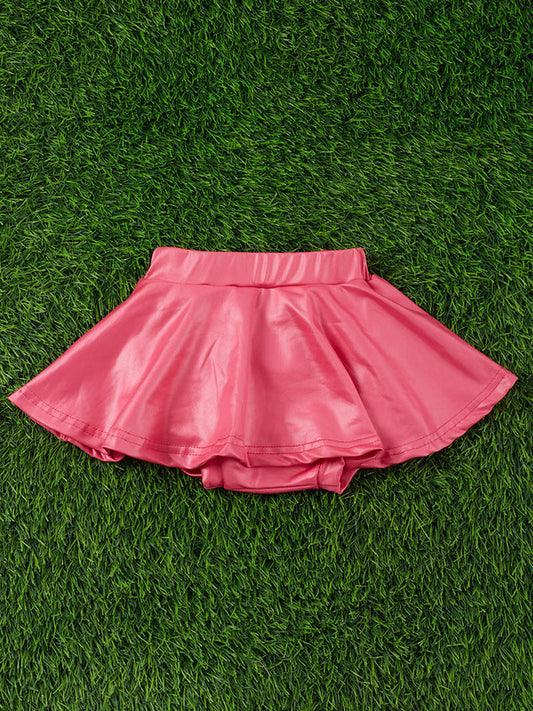 HOT PINK FAUX LEATHER BABY SKIRT