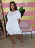 Bubble Sleeve Pullover Lantern Dress