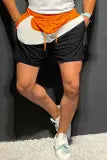 Casual Check Patchwork Shorts