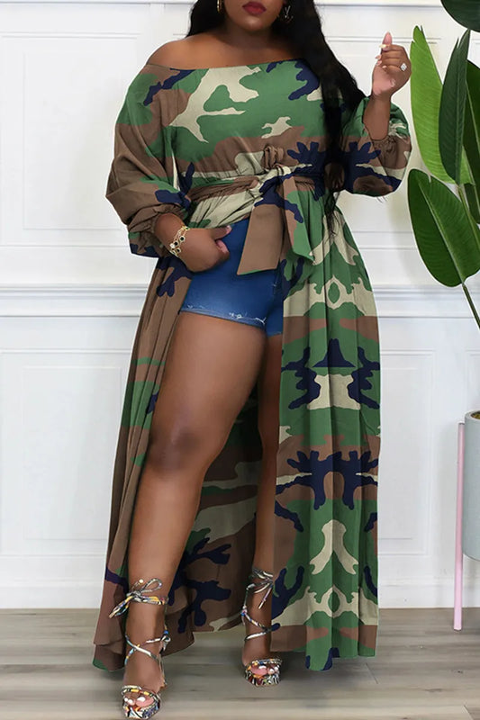 Off the Shoulder Long Sleeve Plus Size Dresses