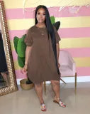 Bubble Sleeve Pullover Lantern Dress
