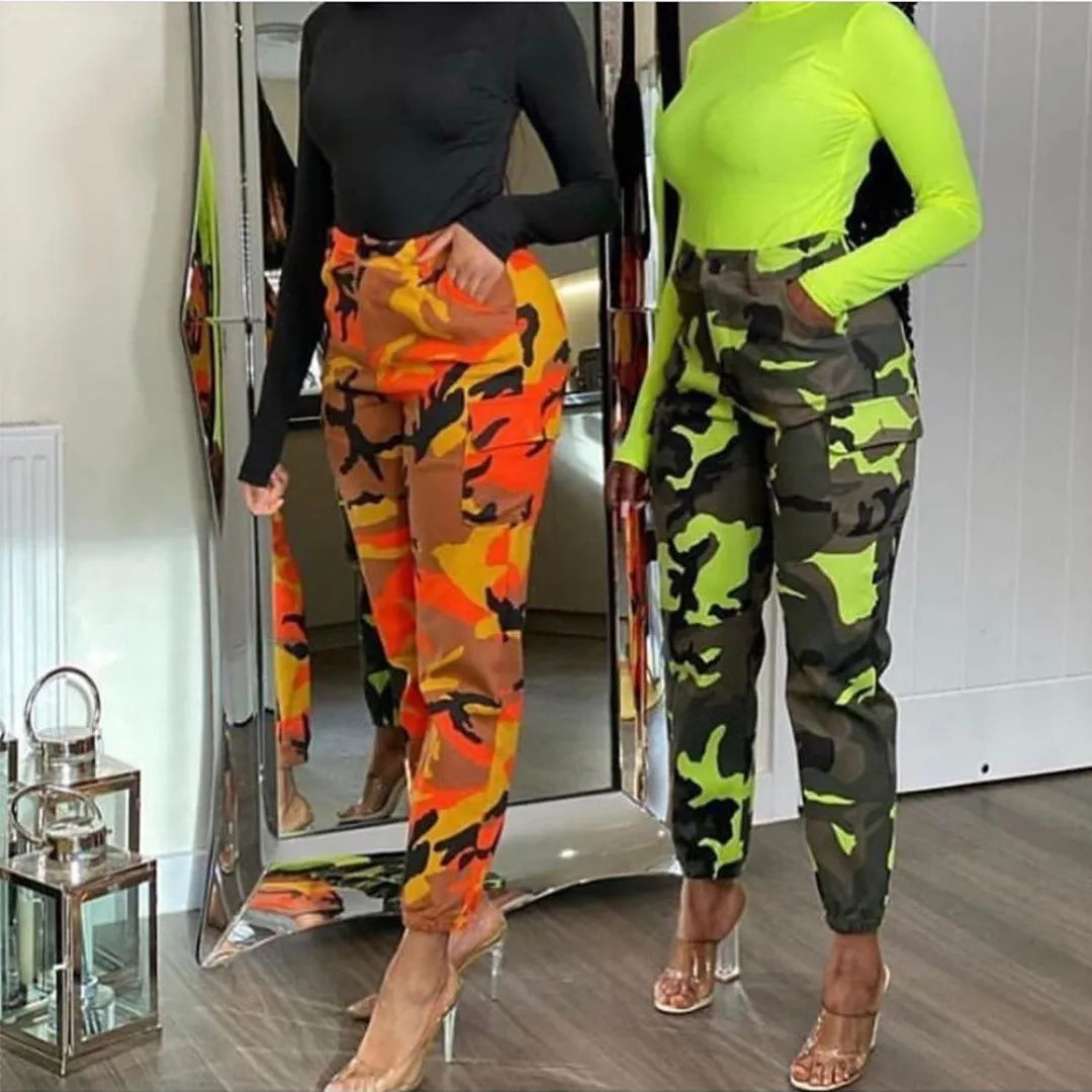 Camouflage Casual High Waist Pants