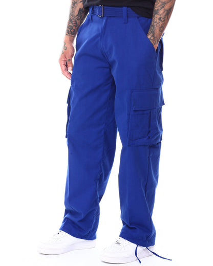 CARGO TWILL PANTS WITH BELT