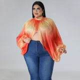 Print Tie Up Chiffon Tops