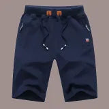 Black Casual Solid Draw String Color Shorts