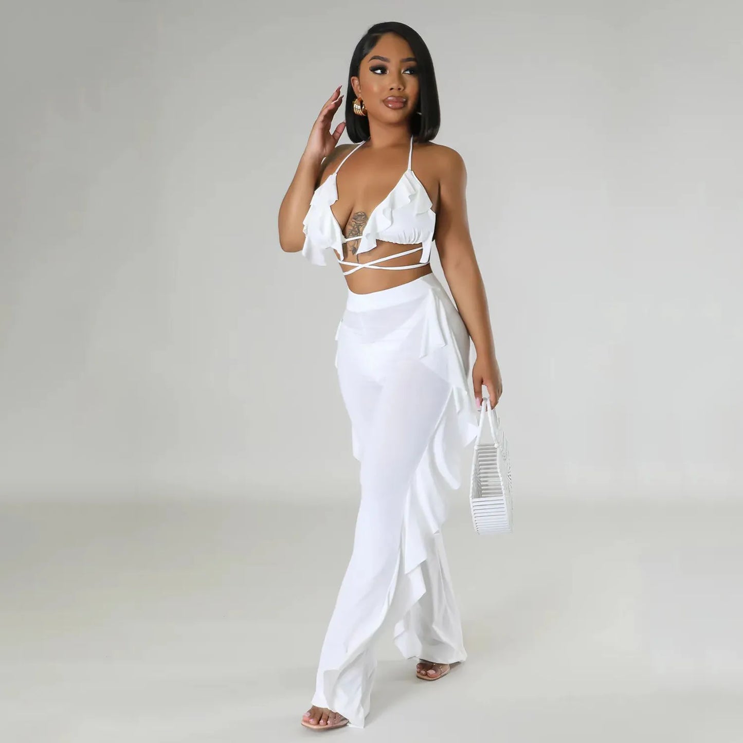 Three-Piece Sexy Lace Swimsuit Bikini