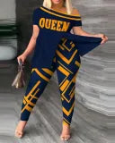 Slit Tops and Pants Two Piece Set