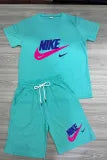 Women Orange Casual Short Sleeve 2PC