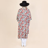 Turquoise Geometric Print Duster