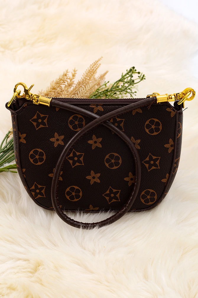 BLACK MINI SHOULDER PURSE.