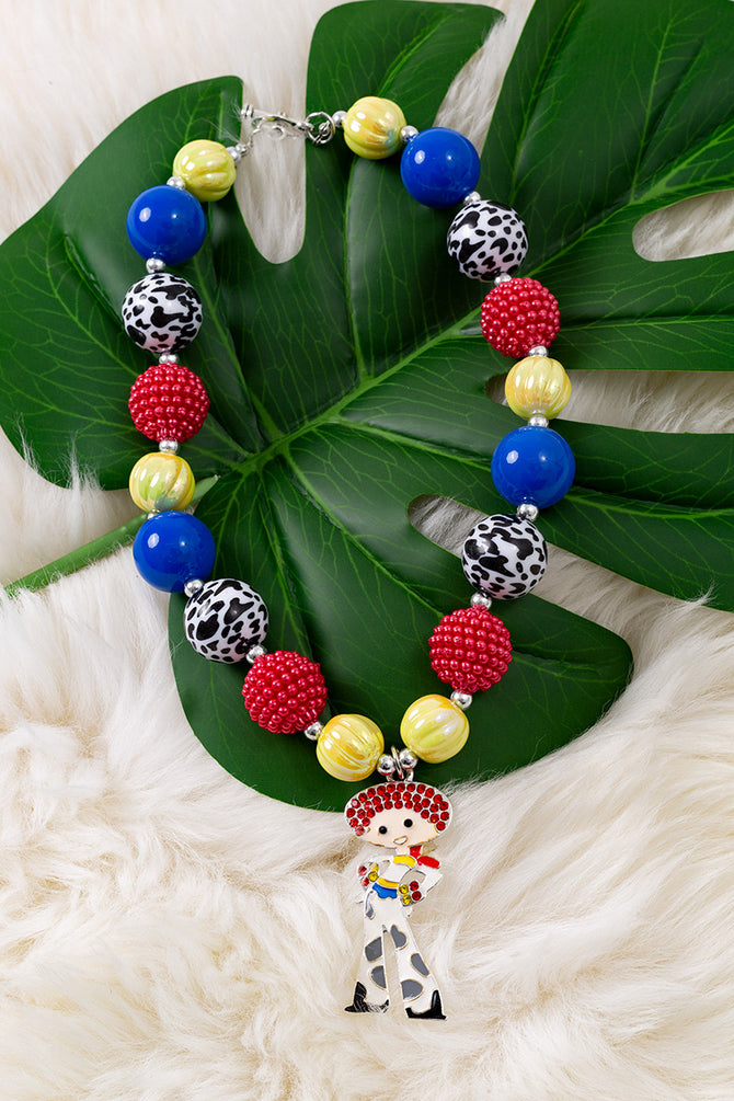 MULTI-COLOR BUBBLE NECKLACE W/ PENDANT. 3PCS