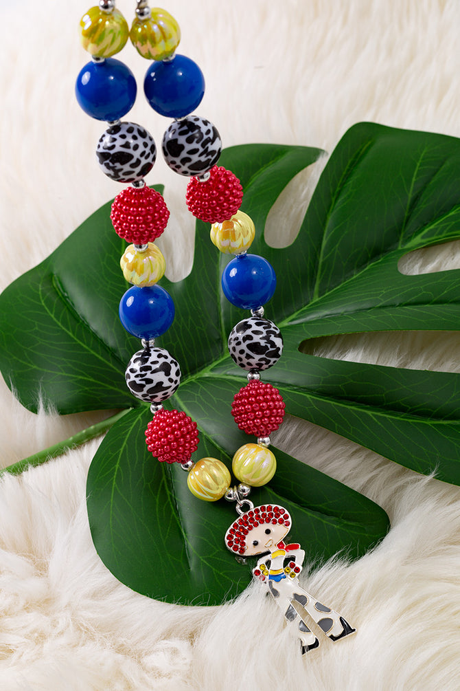 MULTI-COLOR BUBBLE NECKLACE W/ PENDANT. 3PCS
