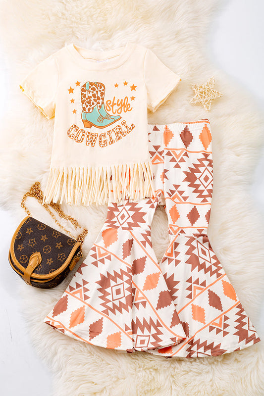 STYLE COWGIRL" WESTERN PRINTED 2 PIECE SET