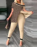 Slit Tops and Pants Two Piece Set