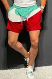 Casual Check Patchwork Shorts