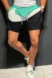 Casual Check Patchwork Shorts