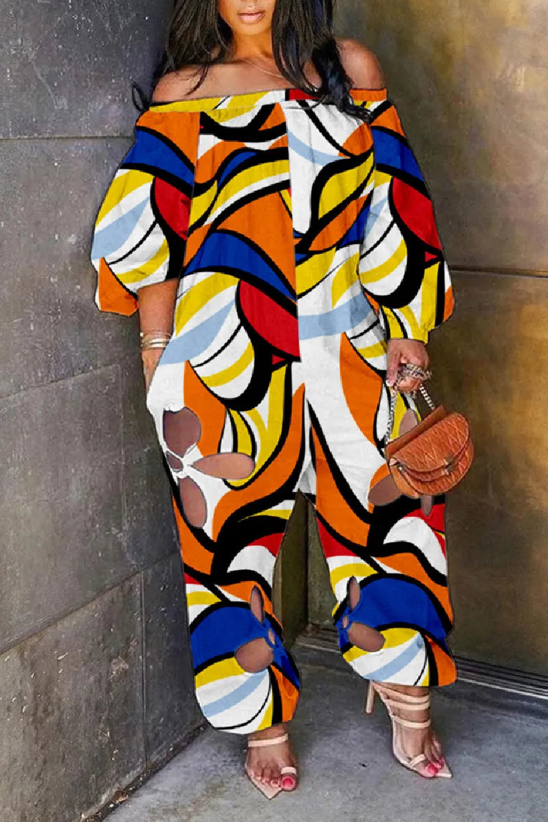 Off the Shoulder Plus Size Jumpsuits