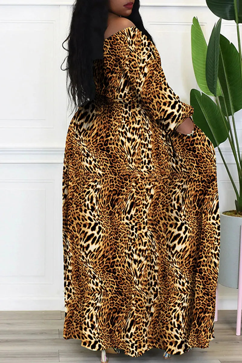 Off the Shoulder Long Sleeve Plus Size Dresses