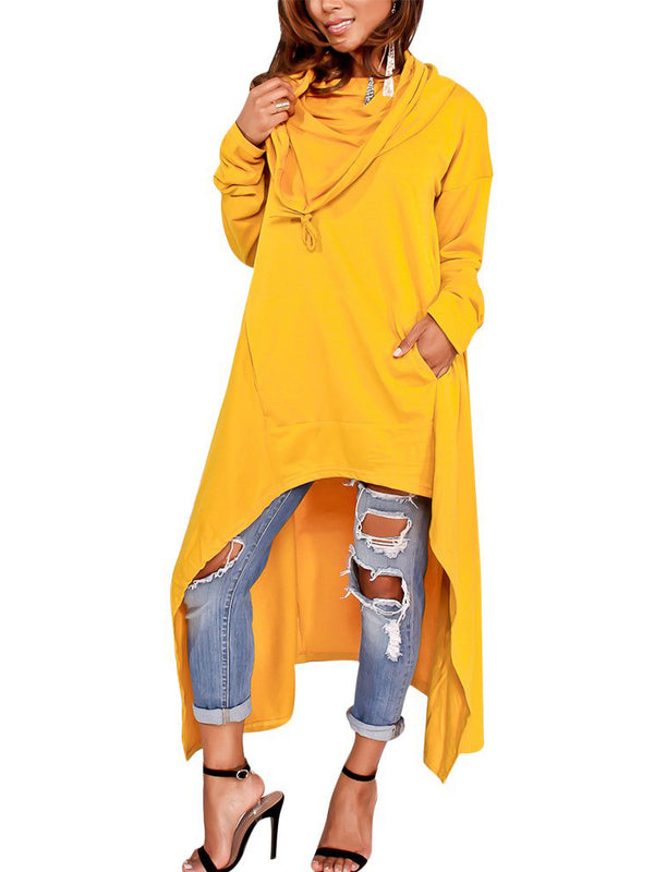 Asymmetric Long Sleeve Sweatshirts Tops